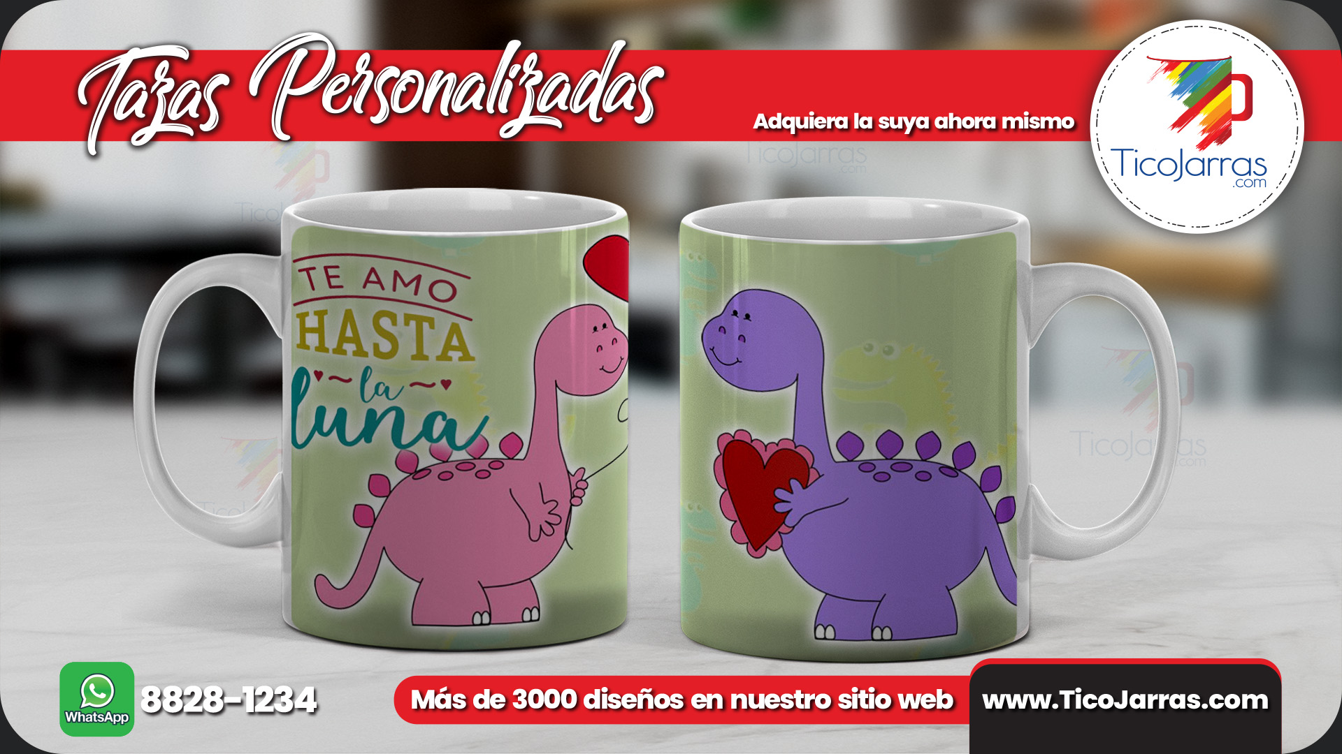 Tazas Personalizadas Te amo hasta en la Luna