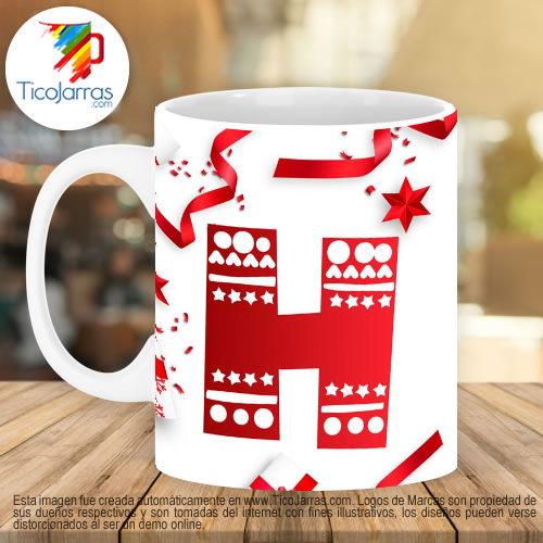 Tazas Personalizadas en Costa Rica Taza Navideña con letra H