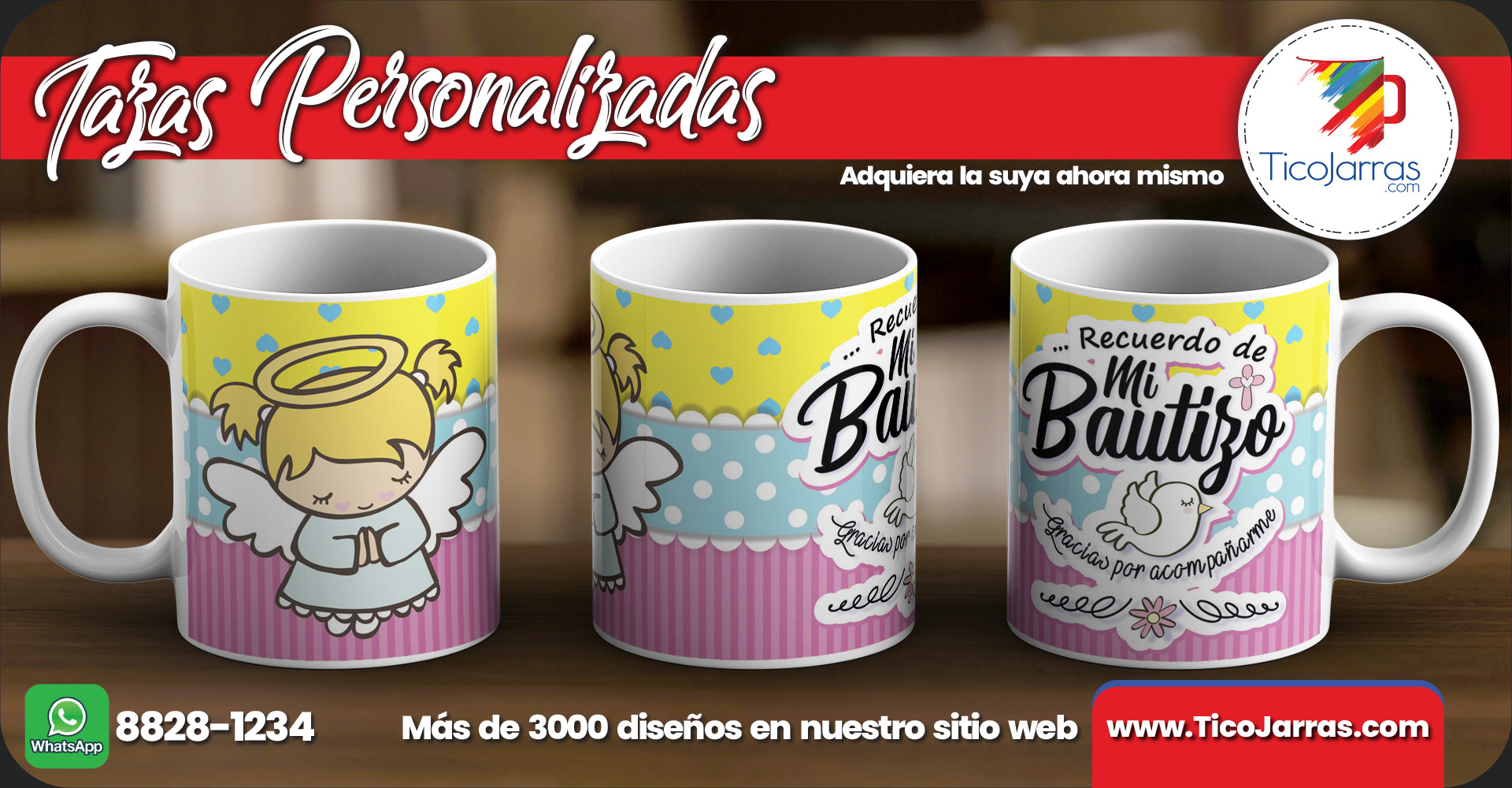 Tazas Personalizadas Recuerdo de mi Bautizo