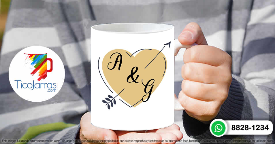 Tazas Personalizadas en Costa Rica Recién Casados con iniciales personalizadas