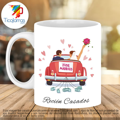 Jarras Personalizadas Recién Casados con iniciales personalizadas