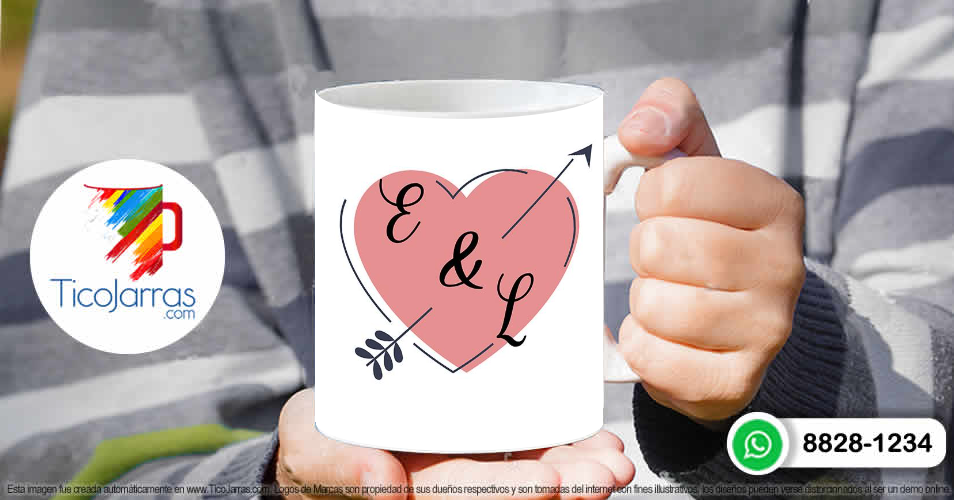Tazas Personalizadas en Costa Rica Recién Casados con iniciales personalizadas