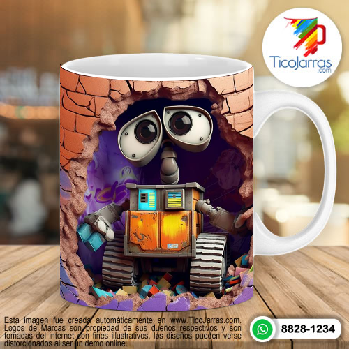 Tazas Personalizadas en Costa Rica Wall-e 3D