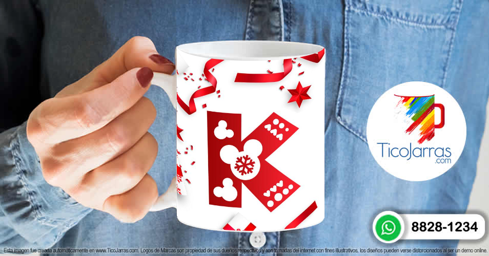 Tazas Personalizadas en Costa Rica Taza Navideña con letra K