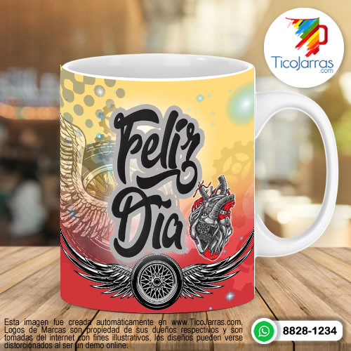Diseños Personalizadas Biker Red Feliz Día