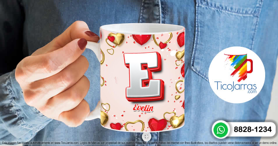 Tazas Personalizadas en Costa Rica Taza con letra E, Taza con nombre personalizado, tema amor