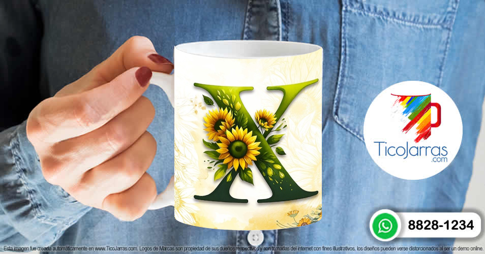 Artículos Personalizados Mamá Feliz Día, Tazas con Nombre incial X