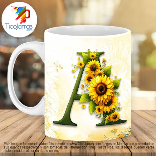 Mamá Feliz Día, Tazas con Nombre incial A