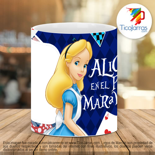 Tazas Personalizadas en Costa Rica Alicia en el país de las Maravillas, con foto