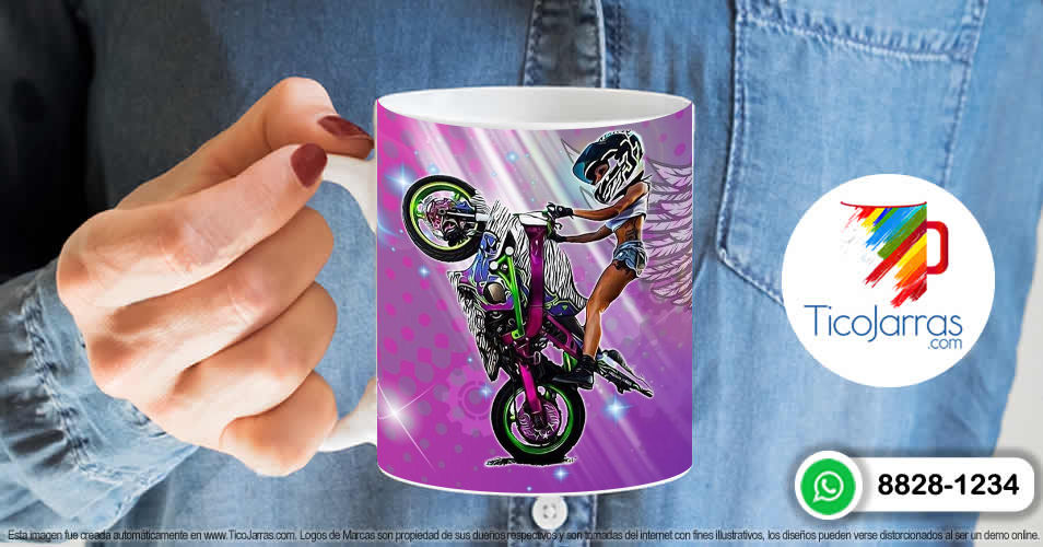 Tazas Personalizadas en Costa Rica Biker Girl Feliz Día