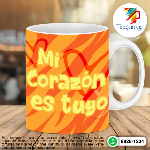 Tazas Personalizadas en Costa Rica Mi corazón es tuyo