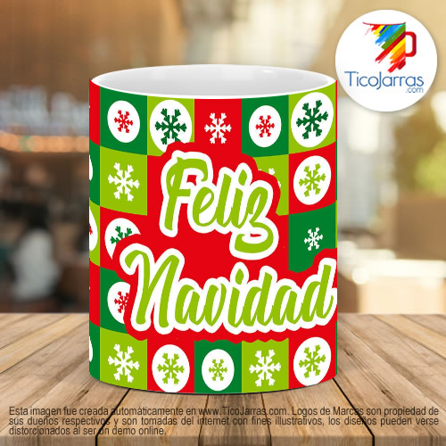 Tazas Personalizadas en Costa Rica Feliz navidad estampado navideño