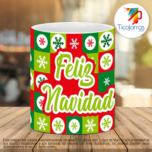 Tazas Personalizadas Feliz navidad estampado navideño