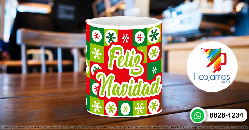 Tazas Personalizadas en Costa Rica Feliz navidad estampado navideño