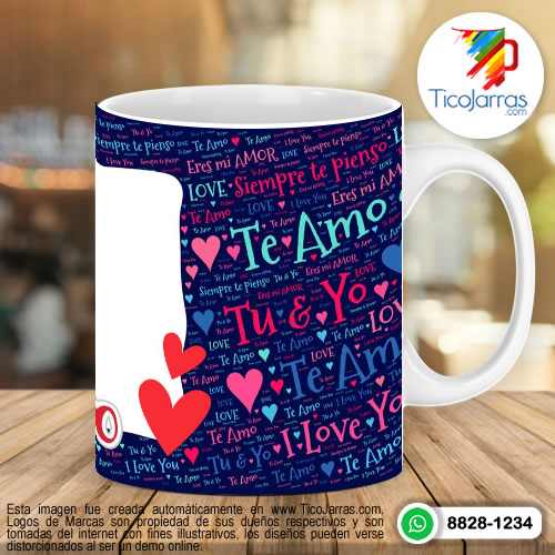 Tazas Personalizadas en Costa Rica Te amo con foto personalizada