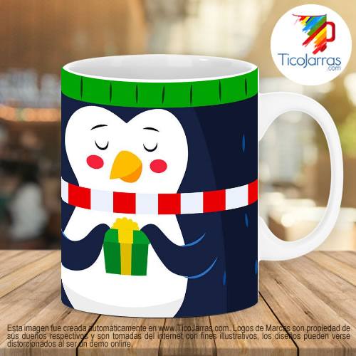 Tazas Personalizadas en Costa Rica Feliz Navidad Pingui