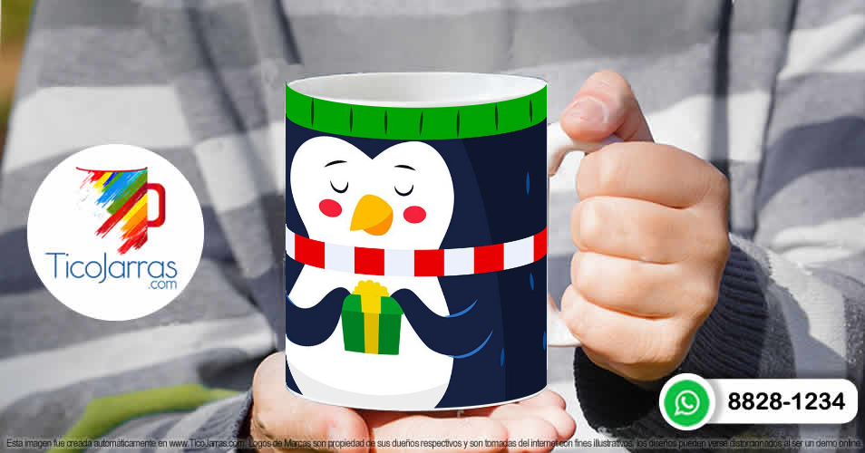 Tazas Personalizadas en Costa Rica Feliz Navidad Pingui