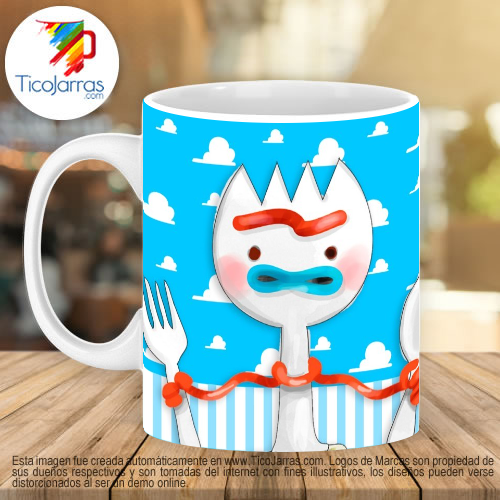 Jarras Personalizadas Feliz Cumple 3 Años Forky Toy Story