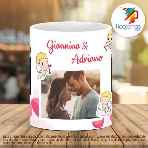 Tazas Personalizadas Amor con 3 fotos y fecha editable