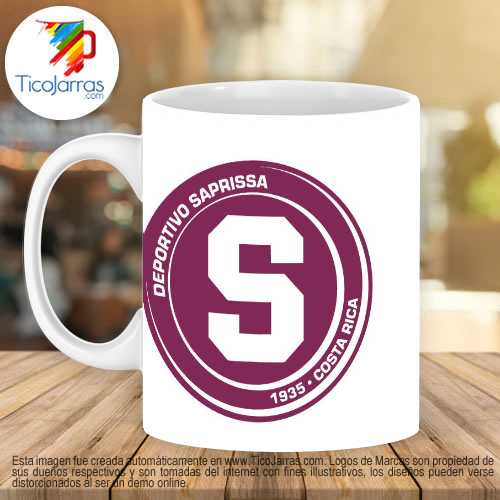 Jarras Personalizadas Taza de Saprissa con logo