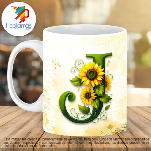 Mamá Feliz Día, Tazas con Nombre incial J