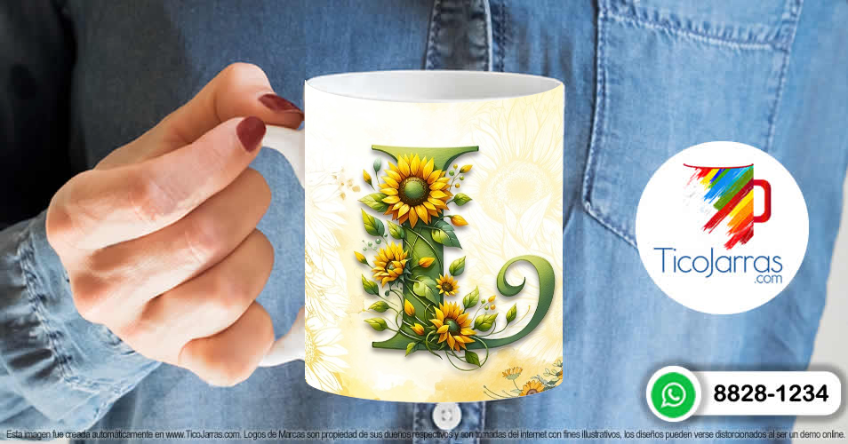Tazas Personalizadas en Costa Rica Mamá Feliz Día, Tazas con Nombre incial L