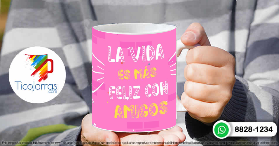 Tazas Personalizadas en Costa Rica La vida es más feliz con amigos