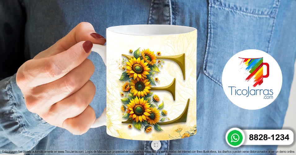 Tazas Personalizadas en Costa Rica Mamá Feliz Día, Tazas con Nombre incial E