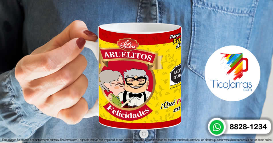 Tazas Personalizadas en Costa Rica Abuelitos Felicidades, incluye foto
