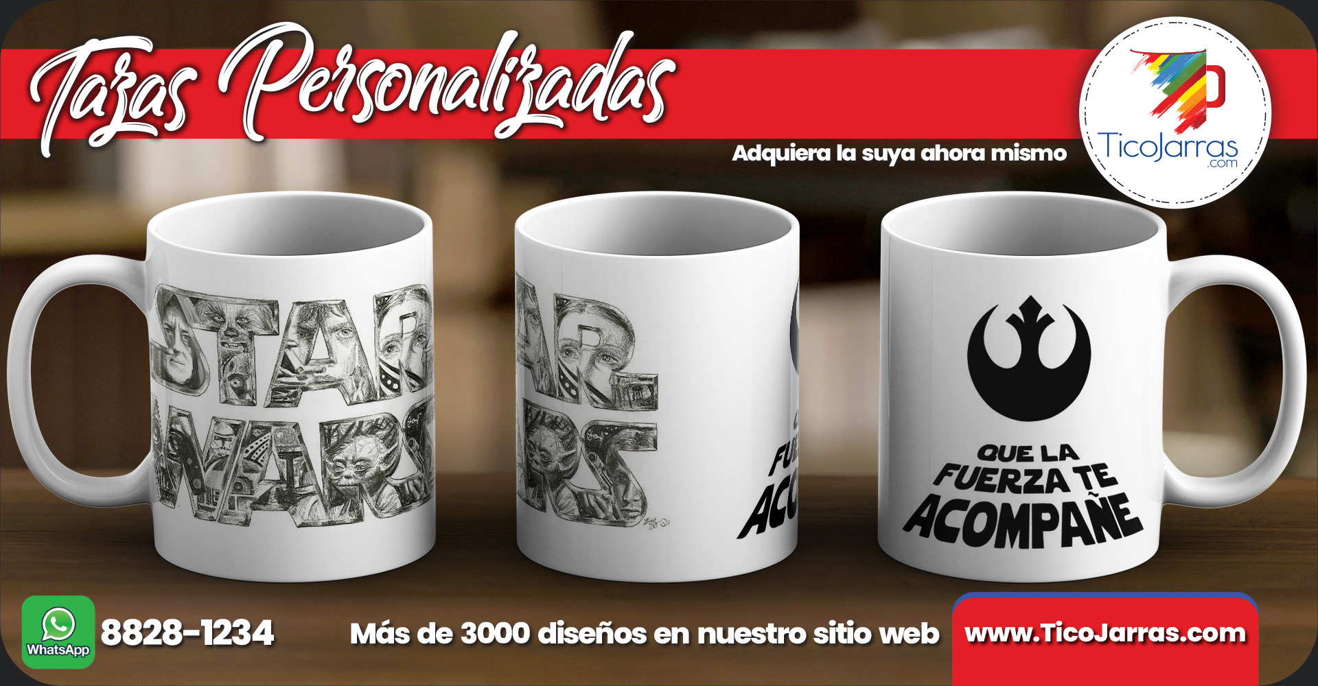 Tazas Personalizadas Star Wars que la fuerza te acompañe