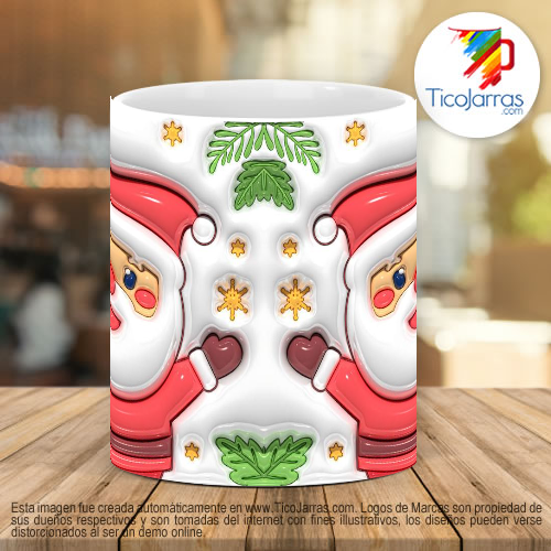 Tazas Personalizadas Navidad - Santa inflado 
