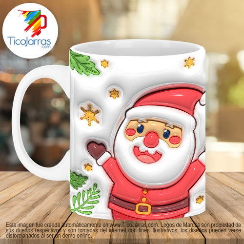 Jarras Personalizadas Navidad - Santa inflado 