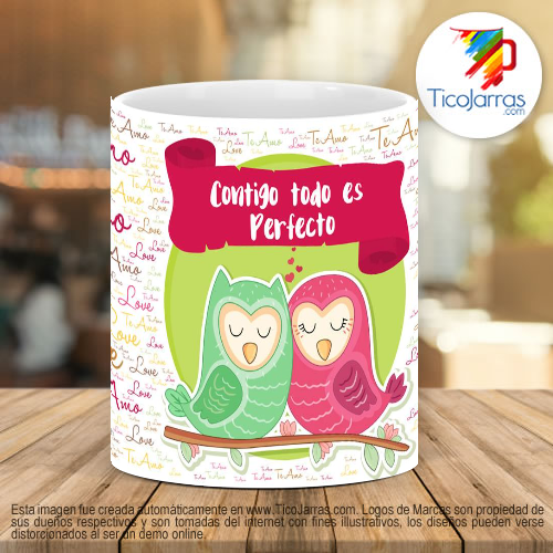 Tazas Personalizadas Contigo todo es periecto