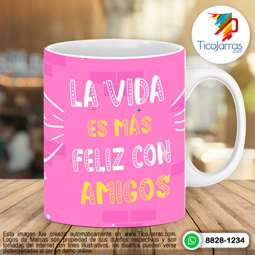 Tazas Personalizadas en Costa Rica La vida es más feliz con amigos