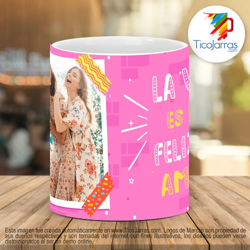 Tazas Personalizadas La vida es más feliz con amigos