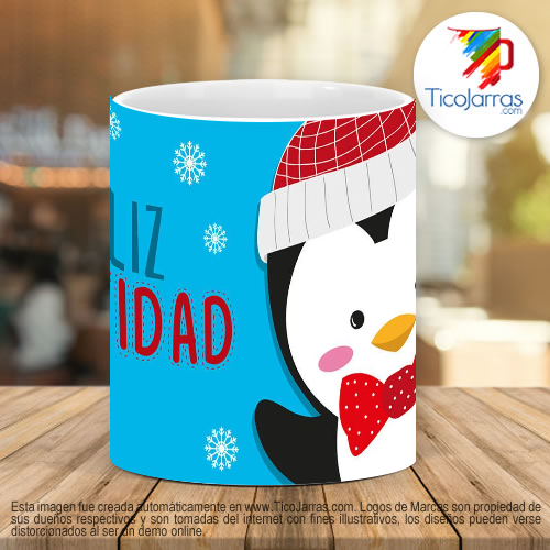 Tazas Personalizadas Feliz Navidad Pingüi