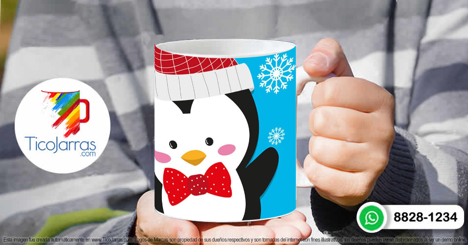 Tazas Personalizadas en Costa Rica Feliz Navidad Pingüi