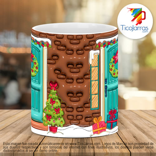 Tazas Personalizadas Puerta navideña