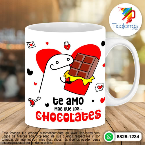 Tazas Personalizadas en Costa Rica Te amo mas que los Chocolates - Flork