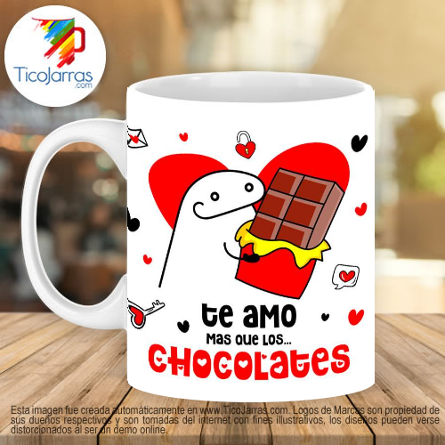 Jarras Personalizadas Te amo mas que los Chocolates - Flork