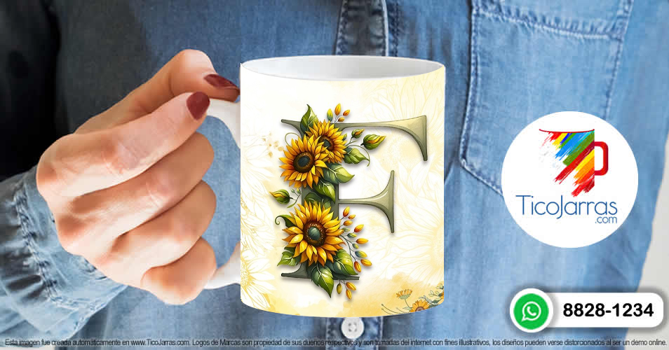 Artículos Personalizados Mamá Feliz Día, Tazas con Nombre incial F