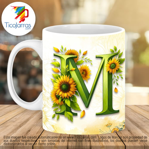Tazas Personalizadas en Costa Rica Mamá Feliz Día, Tazas con Nombre incial M