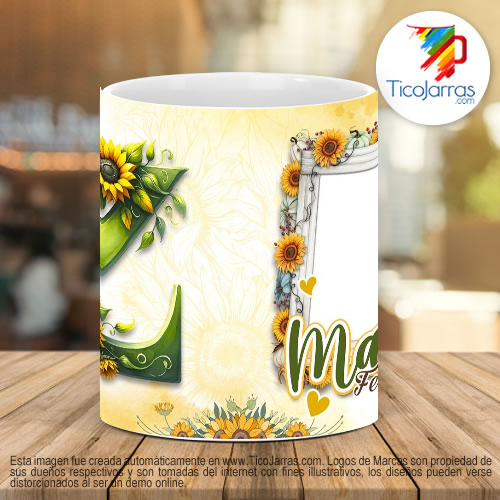 Tazas Personalizadas Mamá Feliz Día, Tazas con Nombre incial Z