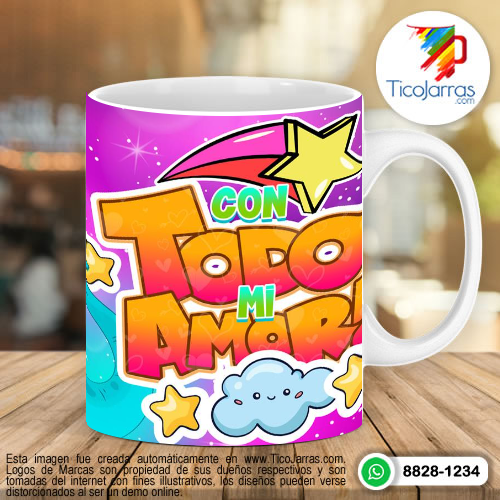 Tazas Personalizadas en Costa Rica Con todo mi amor