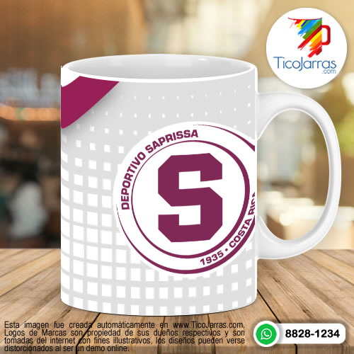 Taza de Saprissa personalizada con nombre