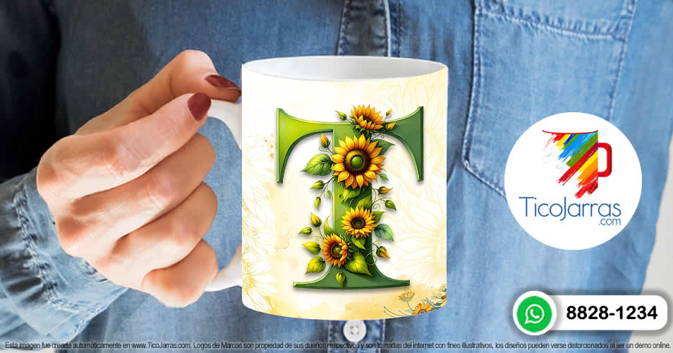Artículos Personalizados Mamá Feliz Día, Tazas con Nombre incial T