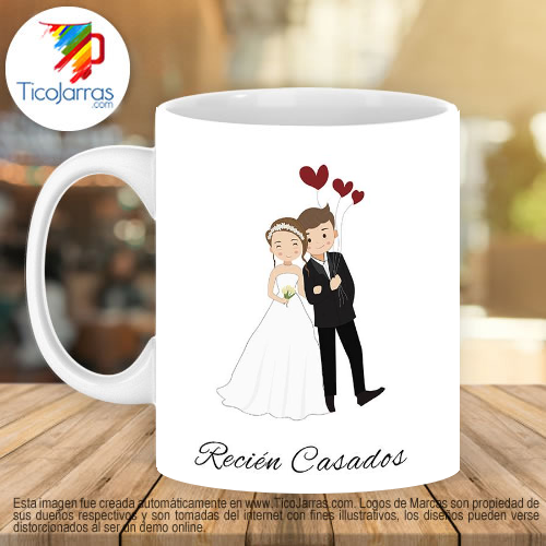 Jarras Personalizadas Recién Casados con iniciales personalizadas