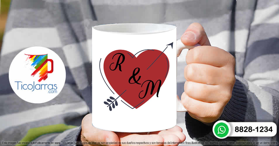 Tazas Personalizadas en Costa Rica Recién Casados con iniciales personalizadas