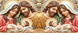 Pesebre, José María y el niño Jesús