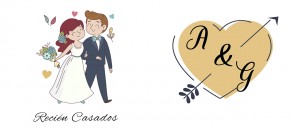 Recién Casados con iniciales personalizadas